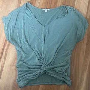 Lucky Brand Stretchy Rouched Dolman Short Sleeve Top